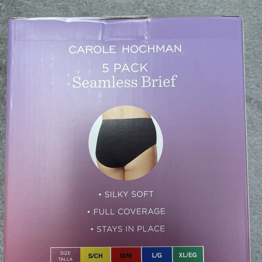 Carole Hochman Women's XL Seamless Brief Black e0484